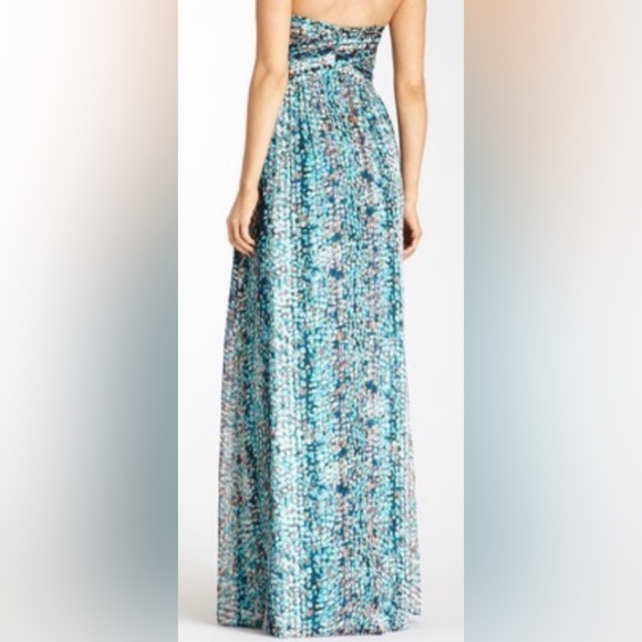 Laundry by Shelli Segal Sleeveless Silk Maxi Dress Striped Weave Abstract Print - Picture 6 of 11